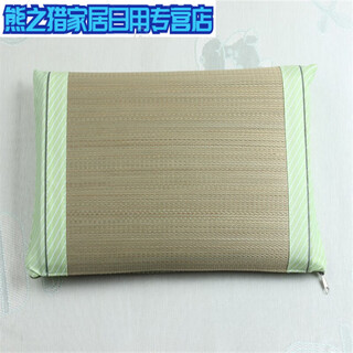 Modu natural tea grass mat cooling pillow, bluegrass rush mat pillow, pillowcase pillow piece, single 45*25 rush pillow (green edge with core)