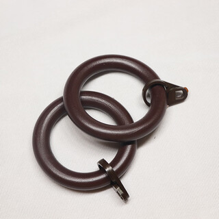 Lilang curtain rod ring solid wood wooden curtain buckle ring hook accessories log roman rod ring ring ring a type black walnut color one inner diameter 45mm