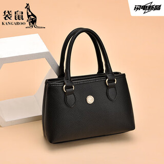 Kangaroo bag women's bag 2025 chinese valentine's day simple middle-aged mother's bag pu leather women's bag mother-in-law and grandma shopping handheld small bag black