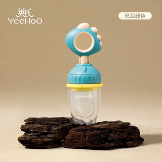 Yeehoo yeehoo fruity fruit and vegetable food set push-in baby teether baby fruit and vegetable teething dinosaur fruit and vegetable green 1 pack