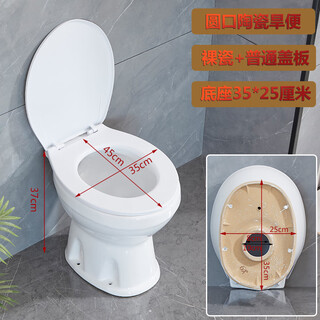 旱座便老年孕妇专用用旱厕免冲旱蹲便坐便器出租房马桶农村 圆口（带盖板）送坐垫 收藏送刷 其他/other