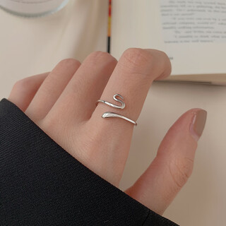 Yinao (yinao) 925 sterling silver snake-shaped ring for women 2025 trendy ins niche design index finger ring fashionable personality ring snake-shaped-ring