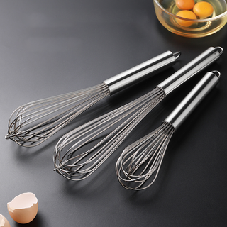 Bobenjia 304 stainless steel egg beater manual mixing stick handheld egg mixer egg pump household baking tools commercial - 10 inches 16 lines solid handle with hook