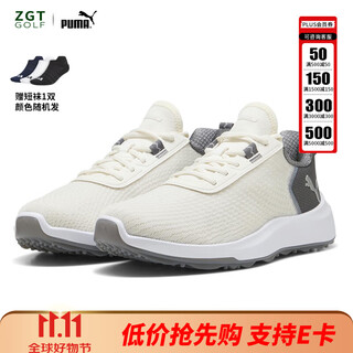 Puma golf shoes for men, casual, fashionable, sports, outdoor, comfortable, lightweight and breathable, spikeless shoes 2025 new style 37920408 white-dark gray 42.5 uk8.5