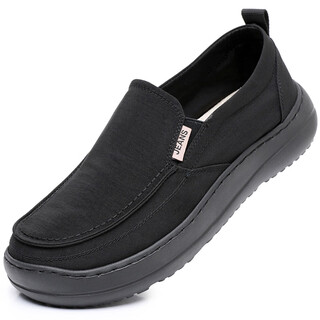 Dry style old beijing cloth shoes for men, one-step soft sole non-slip casual shoes, light and breathable all-match versatile dad shoes for men, black q3622 42