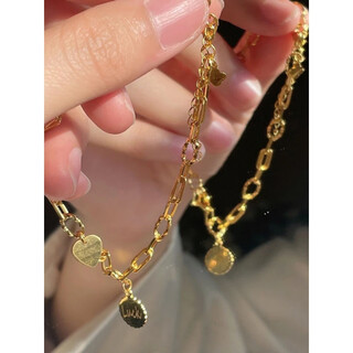 Wenying luck lucky gold bracelet women's 999 pure gold love brand chain bracelet ins style temperament 24k bracelet lucky