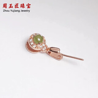 18k gold plated pendant buckle head buddha jade jade connector melon seed connecting buckle lanyard necklace jasper pin buckle rose gold