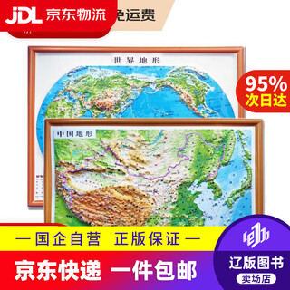 【京东快递配送】3D凹凸立体中国地形图+世界地形图