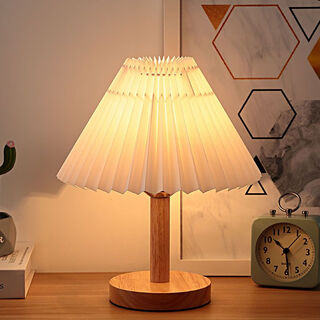 Yaotian creative table lamp nordic ins style warm korean bedside pleated table lamp bed and breakfast decoration bedroom night light lily white usb remote control three-tone dimming timer