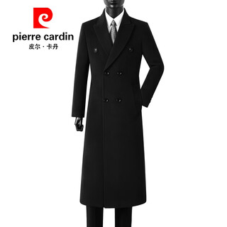 Pierre cardin wool coat for men 2026 winter new business slim british style long coat razor party casual top black mature and stable xl recommended 140-150jin jin equals 0.5 kg