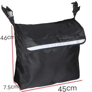 Electric wheelchair storage shopping bag trolley rear hanging bag elderly elderly hanging bag large capacity storage bag storage bag black (wheelchair rear storage bag)