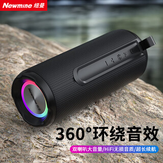 纽曼（Newmine）BT76蓝牙音箱桌面音响户外家用便携式重低音炮3D环绕车载小钢炮电脑手机高音质无线迷你小音响黑色