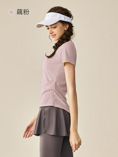 Yuebu badminton clothing women's running sports suit spring and summer marathon fitness training pilates quick-drying clothing tennis clothing lotus root pink m recommended 95-105 jin jin equals 0.5 kg