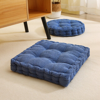 Zhimengren thickened chair cushion office long-term sitting on the ground butt cushion winter tatami dormitory futon seat cushion deep sea blue thickened corn kernel cushion 50x50cm (square) thickness about 10 cm
