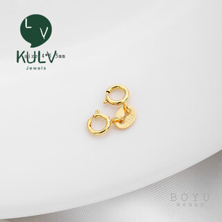 Dl 1998 fat donglai same style buckle silver bracelet necklace double-ended spring connection color-preserving buckle diy jewelry material high-end with 18k connecting piece 4x5.5mm + double spring buckle 5mm