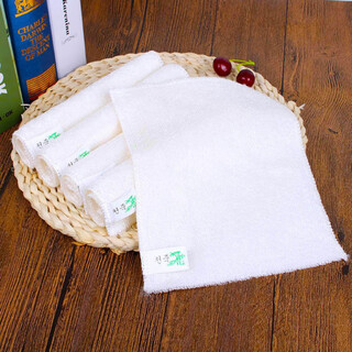 Dish towel, thickened edge lock, colorful plant fiber dish towel, non-stick oil, easy to use rag, white 16*18cm bamboo fiber dish towel