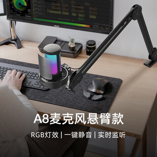 Fifine desktop live broadcast microphone computer desktop anchor e-sports game voice recording karaoke special condenser microphone noise reduction monitoring usb radio microphone a8 a8 black + bm63 black cantilever bracket