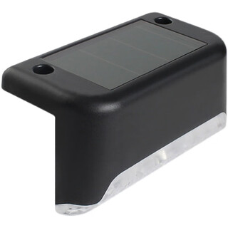 Jiuzhou zhonghe solar outdoor garden light new home garden layout waterproof stair step light wall railing decorative light ordinary black shell warm light 8 pack