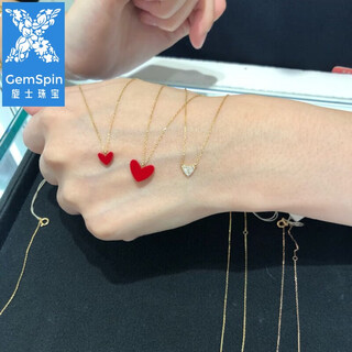 Xuanshi high luxury replacement small red heart necklace women's clavicle chain gift girlfriend ahkah love-shaped pendant counter with small red heart necklace counter gift box