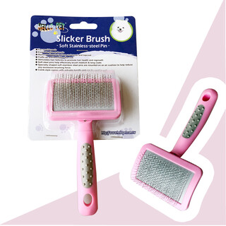 Chuanji cat pain-free comb, dog comb, pet hair pulling and knot opening beauty fluffy needle comb nhp130-2 (with magic beads soft needle)-s size