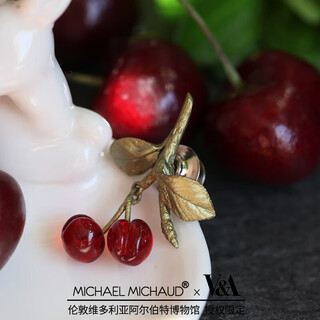 Michael michaud british v&a museum authorized gold and silver jewelry art brooch light luxury elegant anniversary gift cherry small brooch (6241)