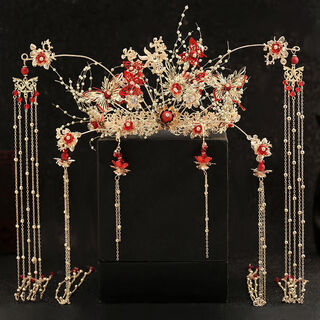 Toto sticker kimono headdress for wedding xiuhe bride ancient costume hair accessories chinese style phoenix crown atmospheric wedding step rocker sn541