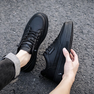 Warrior sneakers men's shoes simple versatile low-cut casual shoes outdoor breathable sports white shoes 901730 black 42