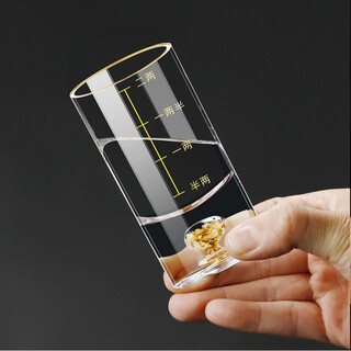 Xijue (xijue) crystal glass white wine cup household one-cup cup 2 liang gold foil small wine cup creative hidden gold cup jinshan spirit cup hidden gold scale gold foil 2 liang cup single
