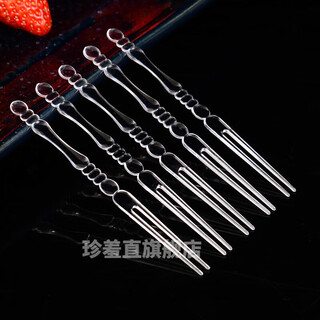 Disposable fruit forks, individually packaged plastic fruit inserts, fruit shop commercial fruit picks, 10,000 pieces in the whole box, bamboo transparent forks, 10,000 pieces, simple packaging
