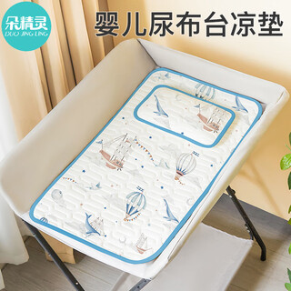 朵精灵婴儿尿布台乳胶凉席宝宝护理台床上冰丝席子夏季新生儿换尿台凉垫 尿布台乳胶席-星空奇妙夜-单席 宽40cm*长70cm