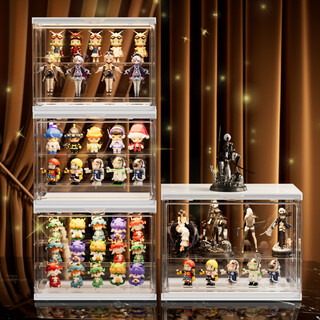 Xingyou blind box storage box storage rack bubble mart display box transparent dustproof figure storage box transparent white 1 pack