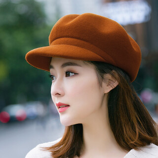 Tbrz light luxury brand women's autumn and winter woolen beret octagonal hat top hat british temperament fashion versatile duck tongue