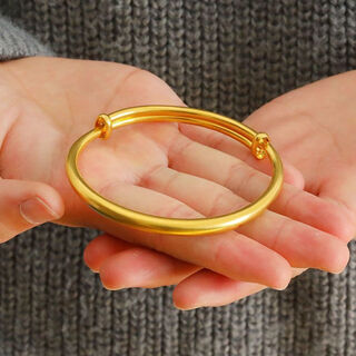 Bxe pure gold 999 pure silver gold-plated silver bracelet for women, fashionable push-pull smooth solid bracelet for chinese valentine's day, pure gold 999 auspicious ruyi smooth bracelet, 15 grams (price tomorrow morning: 15,988 yuan)