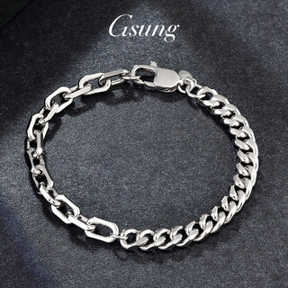 Gsung platinum men's bracelet pt950 new ab bracelet fashion cross chain platinum women's cuban chain single set horsewhip priced by gram contact before bidding