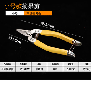 Mo shenggu stainless steel gardening pruning shears, fruit picking shears, grape and orange picking tools, garden fruit tree scissors, spring shears, small fruit shears