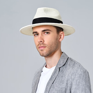 Siggi straw hat men's summer gentleman casual beach trendy hat big head circumference sunshade flat top hat sun protection hat