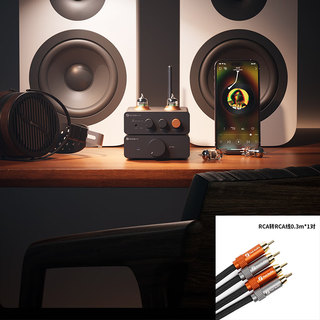 Fosi audio fosiaudio gr40 amplifier preamplifier audio decoder fever-grade desktop bluetooth decoding and headphone amplifier all-in-one machine gr40+v3-48v5a+rca cable 0.3m