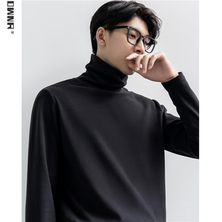 Xinghelai black turtleneck bottoming men's autumn and winter german velvet t-shirt long-sleeved trendy slim top high-end warm men's inner wear single piece * black * turtleneck xl