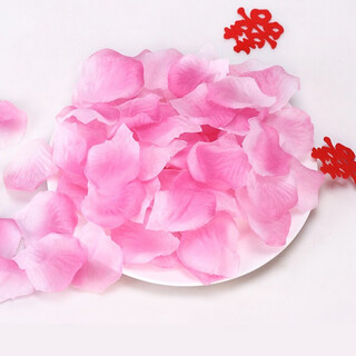 Hua junyu simulated rose petals proposal, wedding room layout, hand-sprinkled flowers decoration, wedding sprinkled petals, romantic confession layout supplies, rose petals 1000 pieces pink