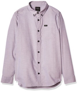 Rvca boys thatll do stretch long sleeve woven button-down shirt pavement medium