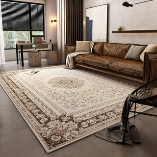 Zhonghong european living room carpet bedroom bedside blanket american sofa coffee table blanket cloakroom jacquard household non-slip scrubbable roman brown 140*200cm