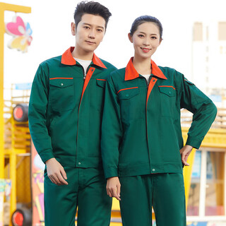 Zhuangnai spring autumn and summer work clothes suit men's gardening work clothes environmental sanitation cleaning property maintenance wear-resistant labor insurance suit green spring autumn suit 165/80a