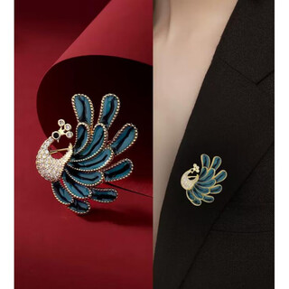 Coriander animal shape elegant peacock brooch women's light luxury anti-exposure corsage exquisite temperament pin suit accessories