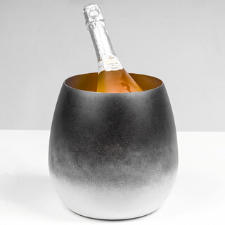Language of cup fashion gradient champagne bucket stainless steel ice bucket creative eggshell ice bucket home bar ktv beer ice bucket ornament gradient gray-white champagne bucket