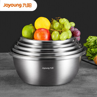 Joyoung stainless steel basin food grade and basin household kitchen egg beater basin drain basin soup basin set 304 (24-32) five solid basins + 26 drain basin 1