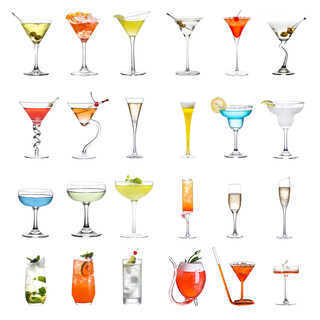 Martigues creative glass cocktail glass personalized combination bar martini cup internet celebrity goblet cup set champagne glass design and color 24 pieces