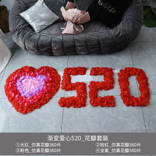 Zi jiafu petal arrangement proposal, rose simulation petals, hand-scattered flowers, romantic birthday, bed wedding, gradient love 520_petal set