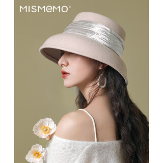 Mismemo hepburn style hat for women autumn and winter 2024 new retro lady style french woolen lampshade hat apricot