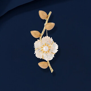 Marco bizzarri high-end brand brooch, high-end pearl brooch for women, plum blossom temperament corsage, anti-exposure pin, birthday gift, valentine's day gift for girlfriend, gift for wife