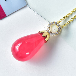 Xuyuan 18k gold inlaid natural crystal rhodolite pendant, main stone 15.73ct 18.8*10.2mm